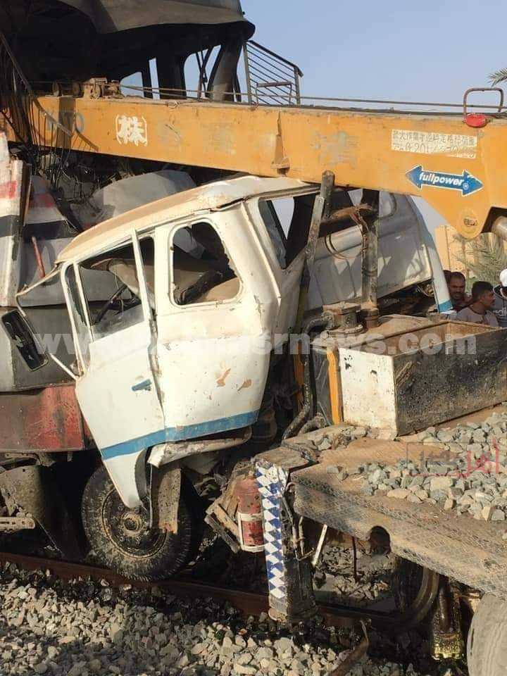 جانب من حادث قطار أسيوط 