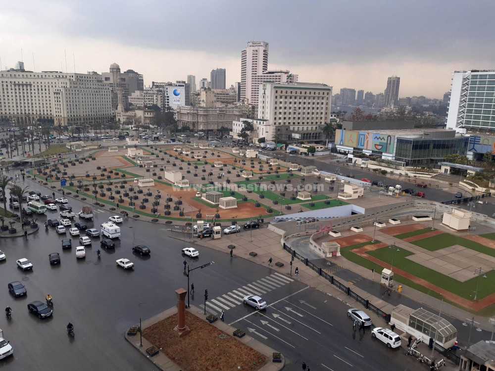 سقوط الأمطار ميدان التحرير