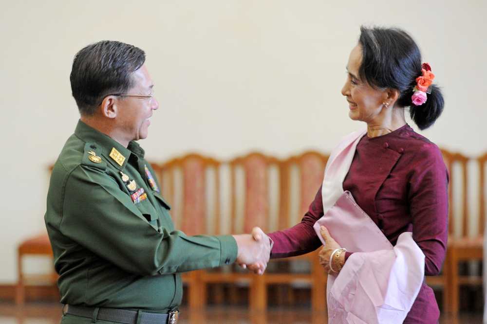قائد جيش ميانمار وسوتشي