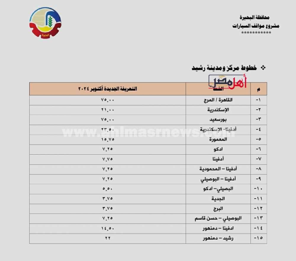 تعريفة خطوط البحيرة