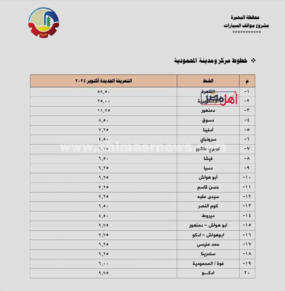 تعريفة خطوط البحيرة