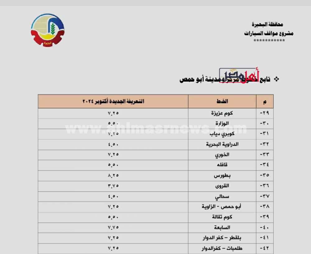 تعريفة خطوط البحيرة