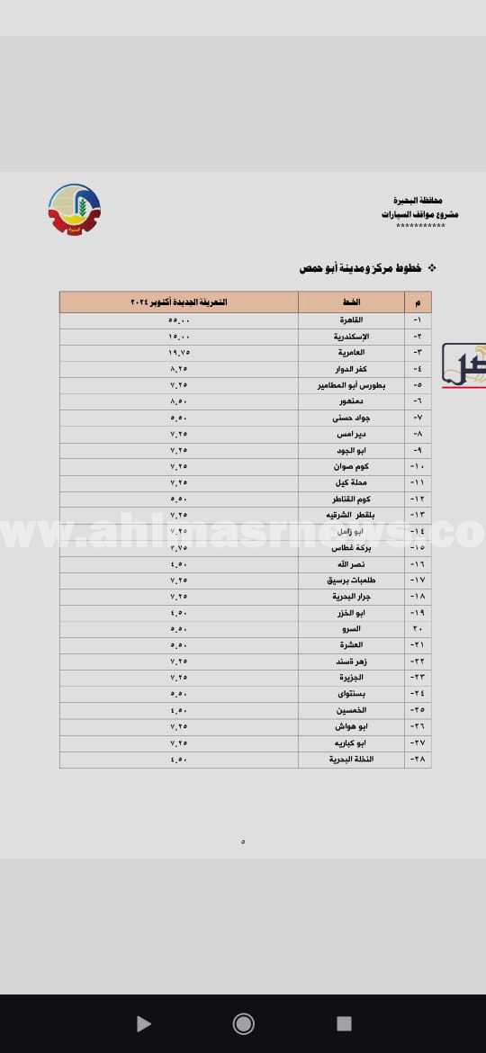 تعريفة خطوط البحيرة