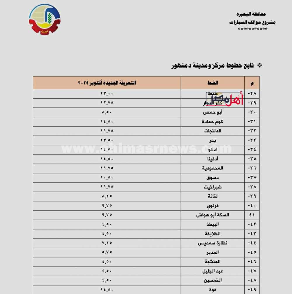 تعريفة خطوط البحيرة